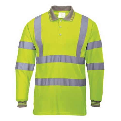 Hi Vis Long Sleeve Polo Shirt