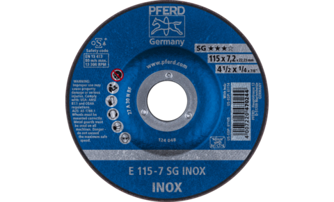 Pferd SG Inox Grinding Disc 115mm x 7.0mm 62211623