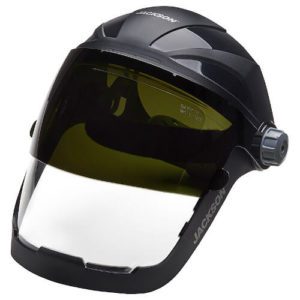 JACKSON QUAD 500â„¢ Shade 5 Flip Face Shield (14230) Shaded Visor Down
