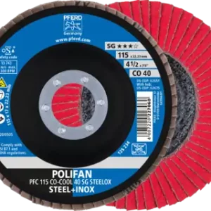 Ceramic Flap Disc - Pferd POLIFAN Flap Discs Ceramic CO-COOL SG STEELOX 115mm