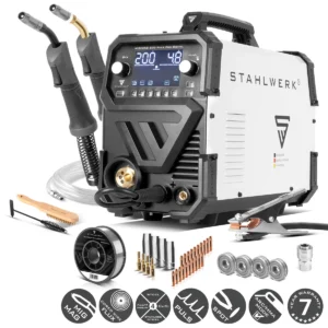 mig mag 200 spot puls pro digital schutzgas schweissgeraet alu set2 Stahlwerk MIG MAG 200 Pulse Pro