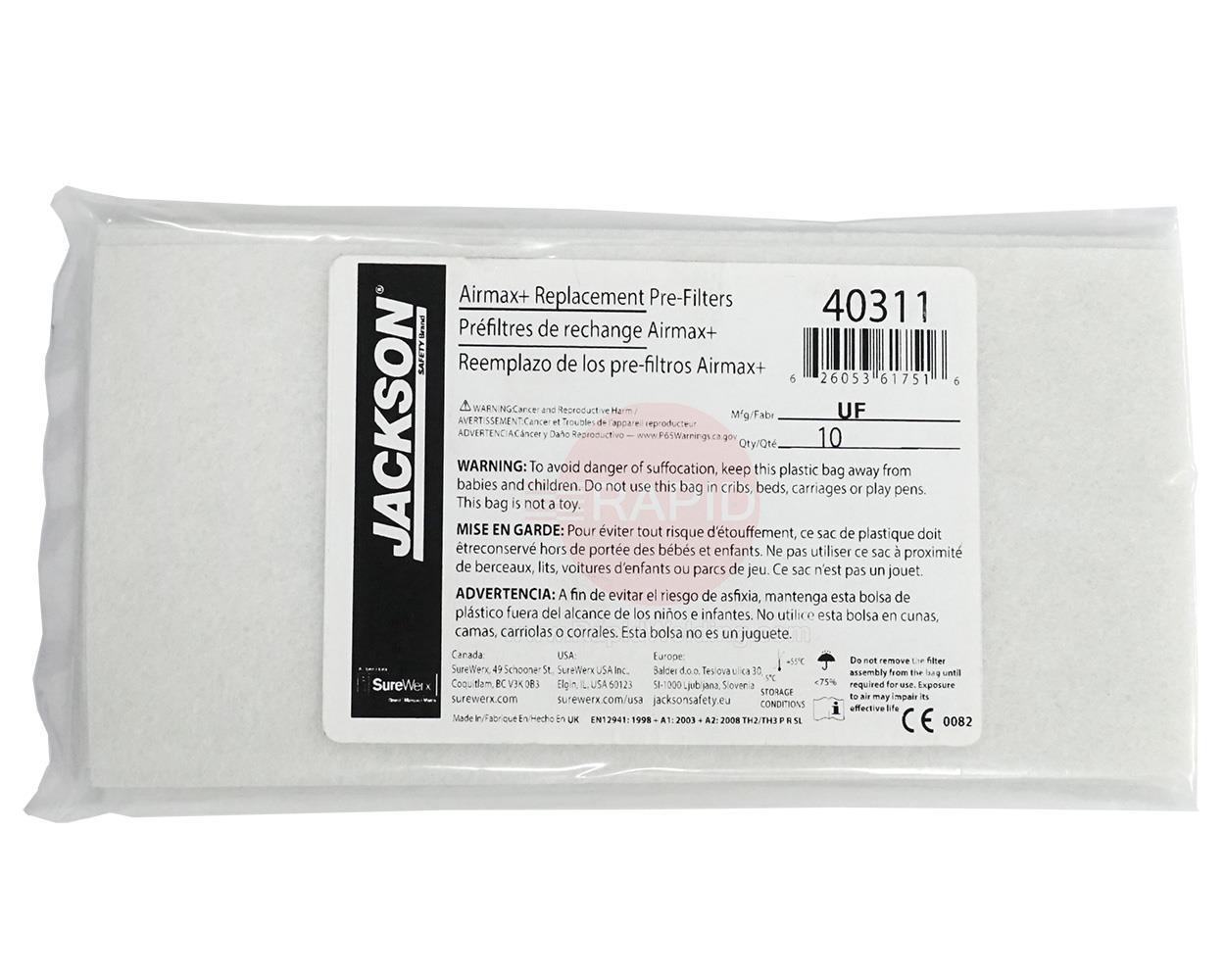 Jackson 40311 Airmax Pre-Filters