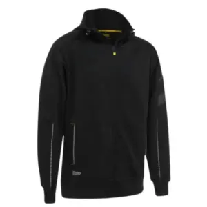 FLEECEZIPFRONTHOODIEWITHSHERPALINING BBLK FRONT Bisley Front Zip Fleece Hoodie